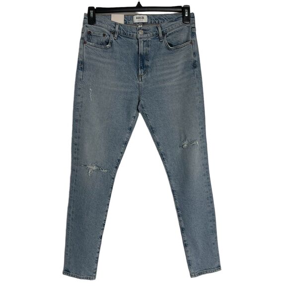 AGOLDE SZ 28 Ankle Skinny Jeans Sophie Mid-Rise Stretch Light Wash Distressed - Picture 1 of 12